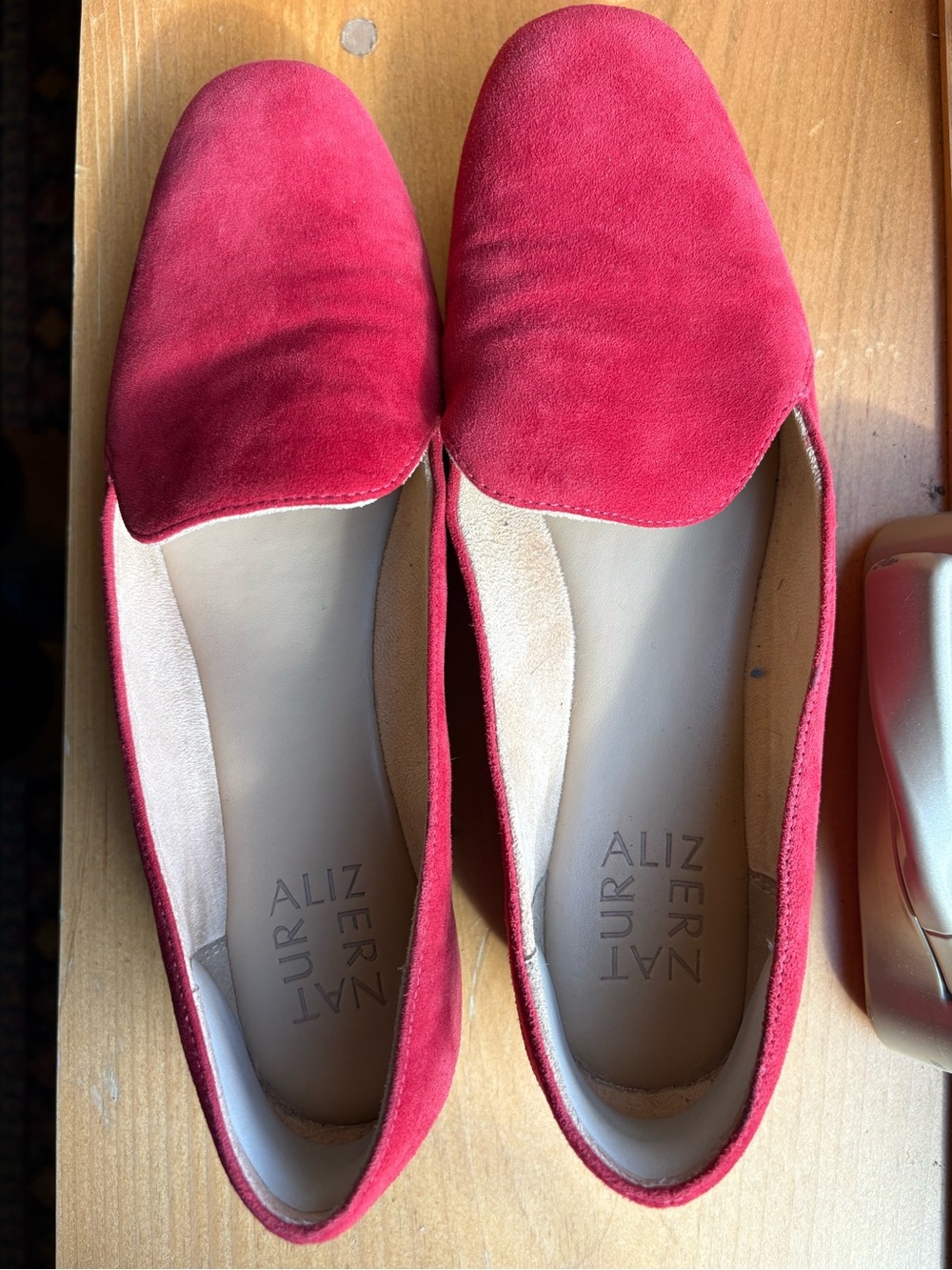 Naturalizer Red Suede Loafers - Picture 2 of 4